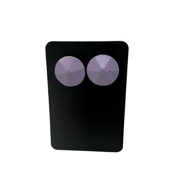 Vintage Lavender Purple Geometric Stud Earrings - Picture 1 of 5